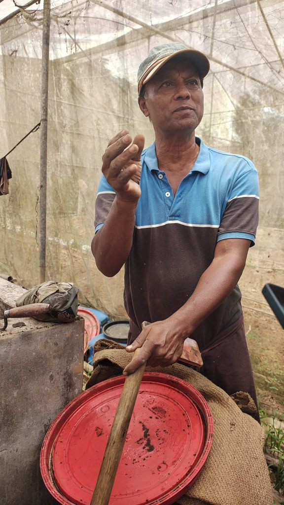 Mr. Johnson explaining about the preparation of Panchagavya